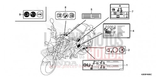 CAUTION LABEL (E,ED,F) MSX125E de 2014